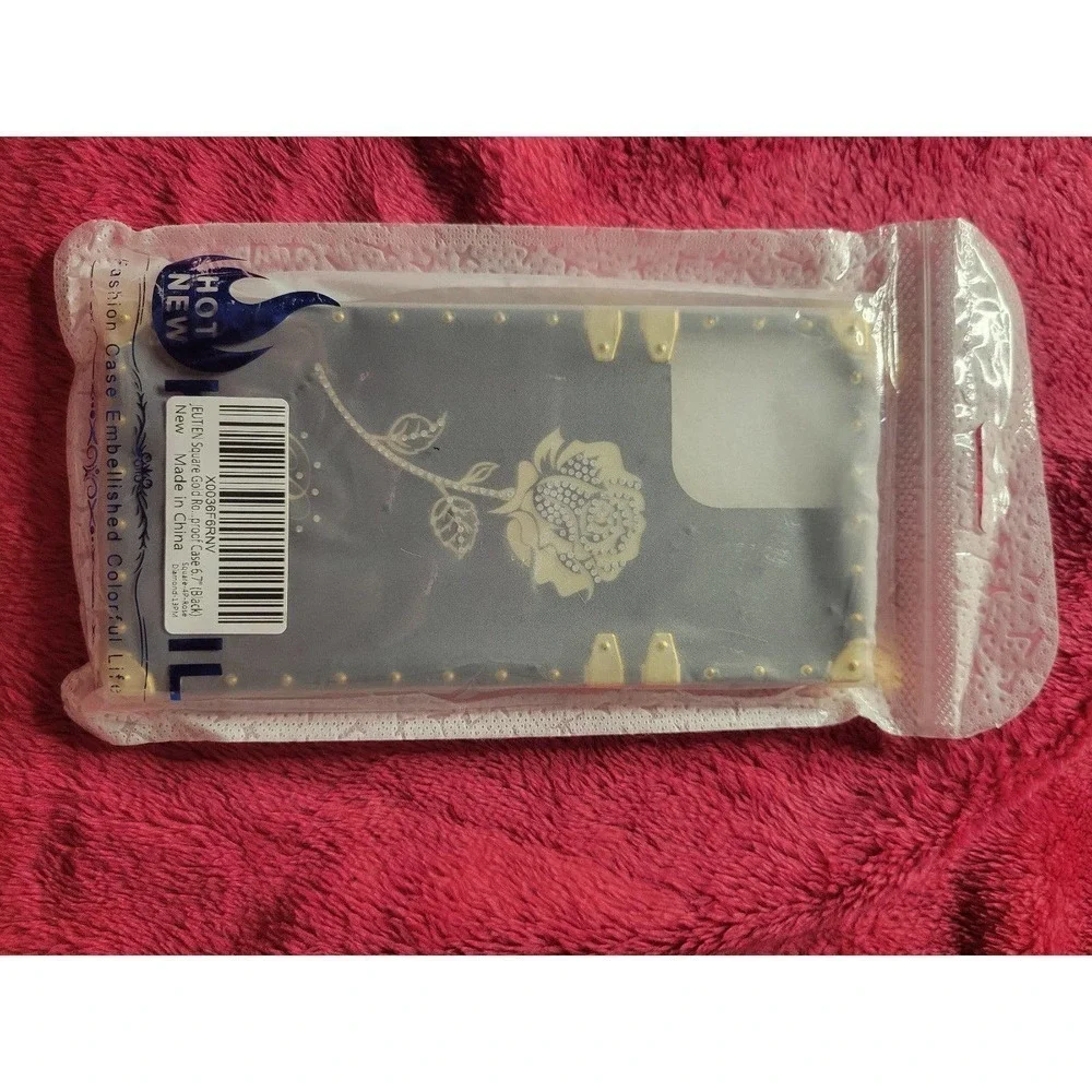 iphone 12 pro max case Black And Gold Rose